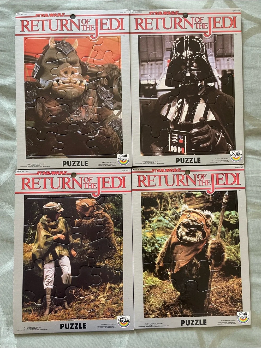 Star Wars Return Of The Jedi Craft Master Puzzles 1983 Lot Of 4 Vintage